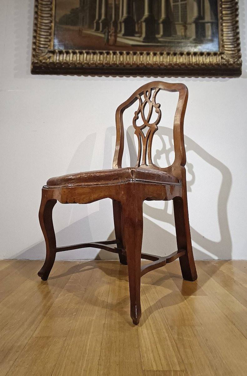 ENSEMBLE DE DIX CHAISES LOUIS XV EN NOYER MILIEU DU 18ème SIÈCLE-photo-3