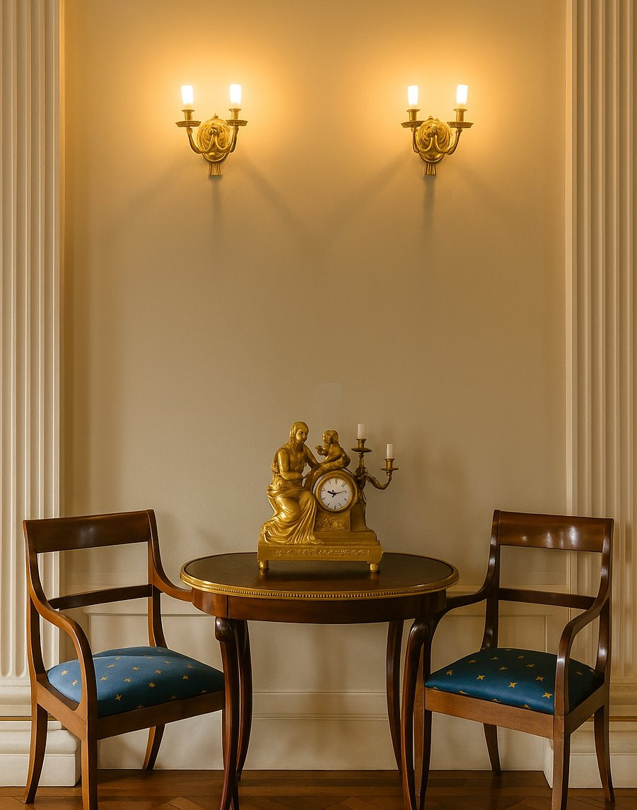 PAIRE D'APPLIQUES EN BOIS DORÉ SECONDE MOITIÉ DU 19ème SIÈCLE-photo-6