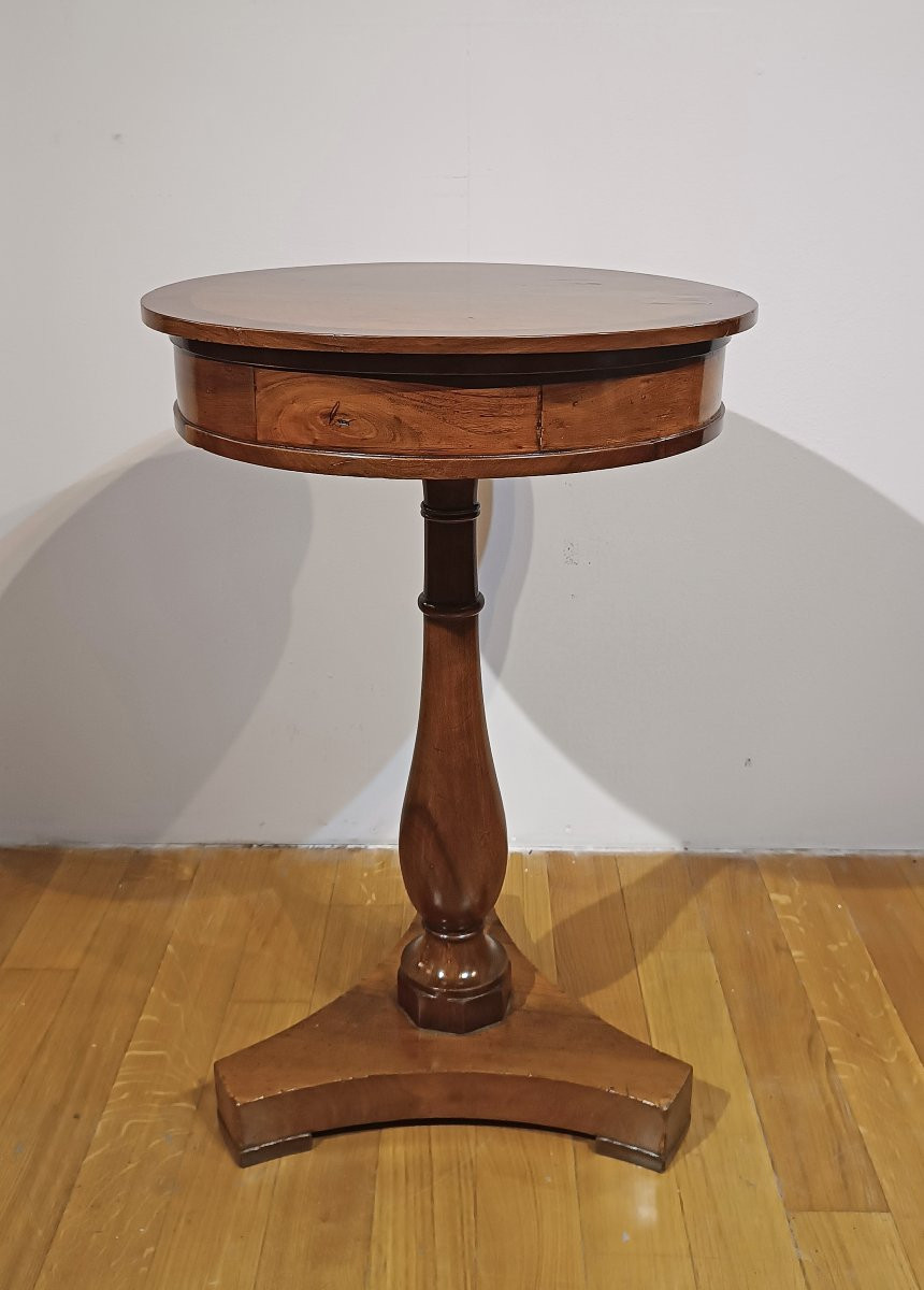 Mid-19th Century Charles X Walnut And Cherry Coffee Table-photo-4