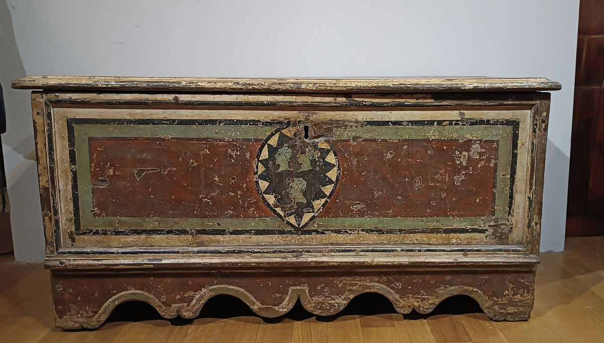 COFFRE PEINT SECONDE MOITIÉ DU 17ème SIÈCLE-photo-7