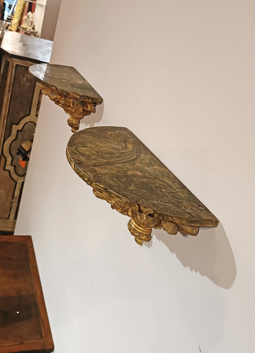 PAIRE D'ÉTAGÈRES NÉOCLASSIQUES FIN DU 18ème SIÈCLE-photo-1