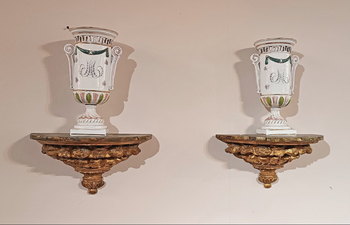 PAIRE D'ÉTAGÈRES NÉOCLASSIQUES FIN DU 18ème SIÈCLE-photo-6