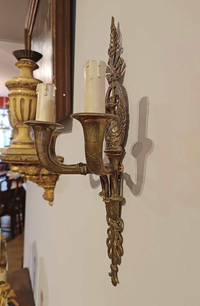 Mid-19th Century Pair Of Gilt Bronze Wall Lights-photo-3