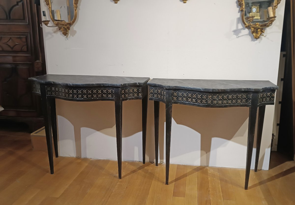 PAIRE DE CONSOLLES NÉOCLASSIQUES FIN DU 19ème SIÈCLE-photo-3