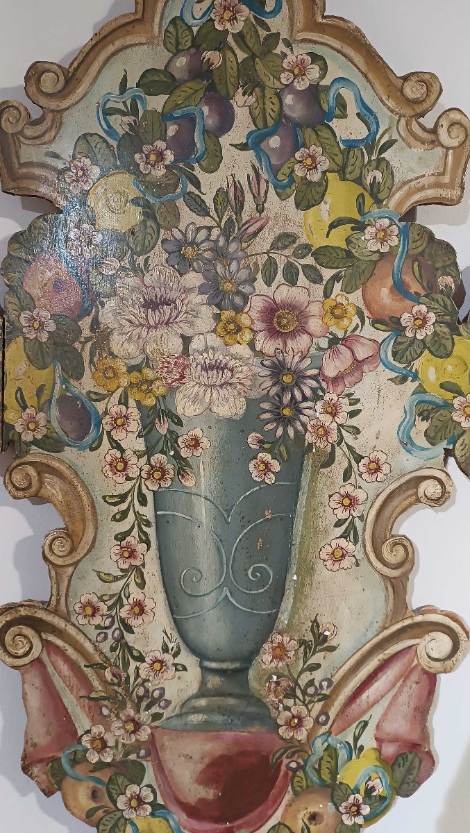 Mid-19th Century Pair Of Painted Panels-photo-1