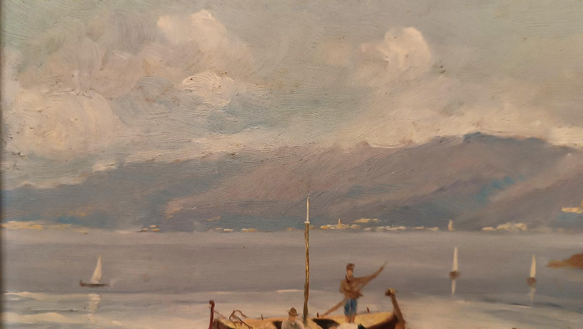 TABLEAU DE MARINE ET DE BATEAUX PREMIÈRE MOITIÉ DU 20ème SIÈCLE-photo-2