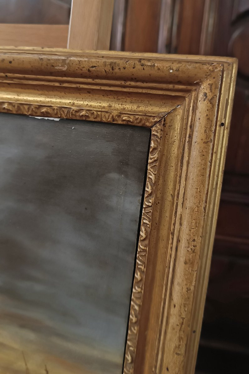 Late 18th Century Painting With Sea And Storm -photo-5