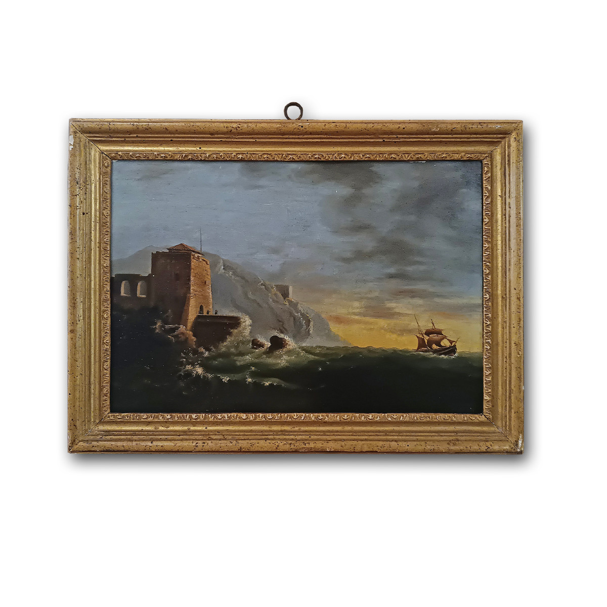 Late 18th Century Painting With Sea And Storm 