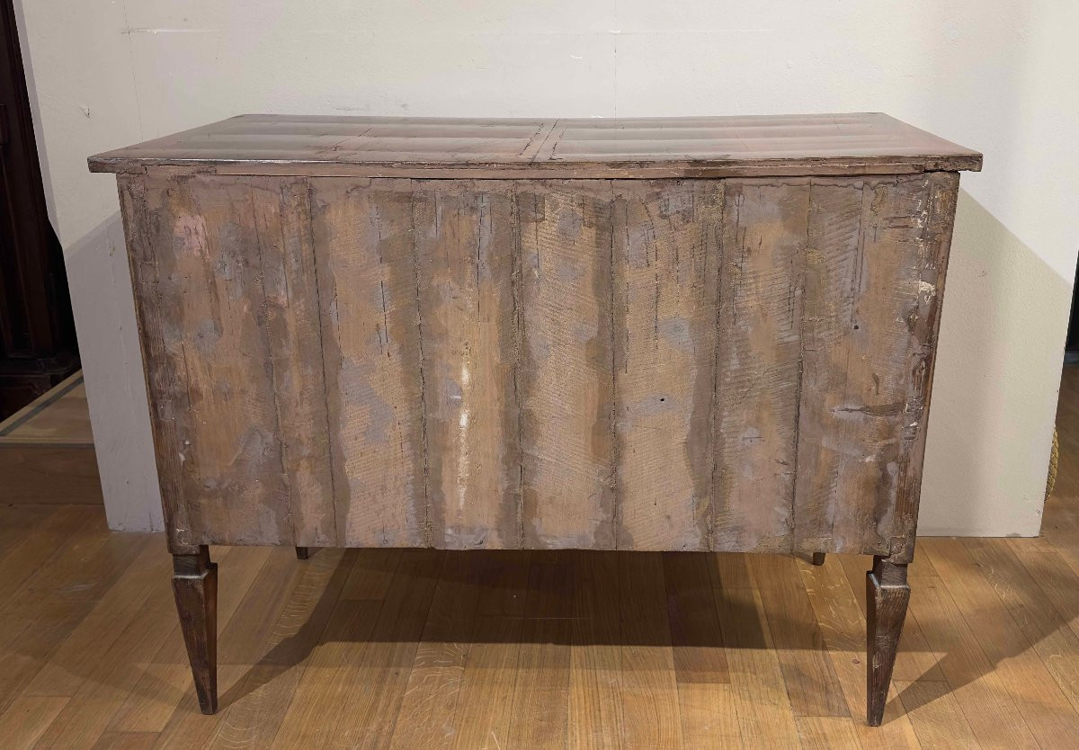 Second Half Of The 18th Century Neoclassical Walnut Feather Chest Of Drawers-photo-4