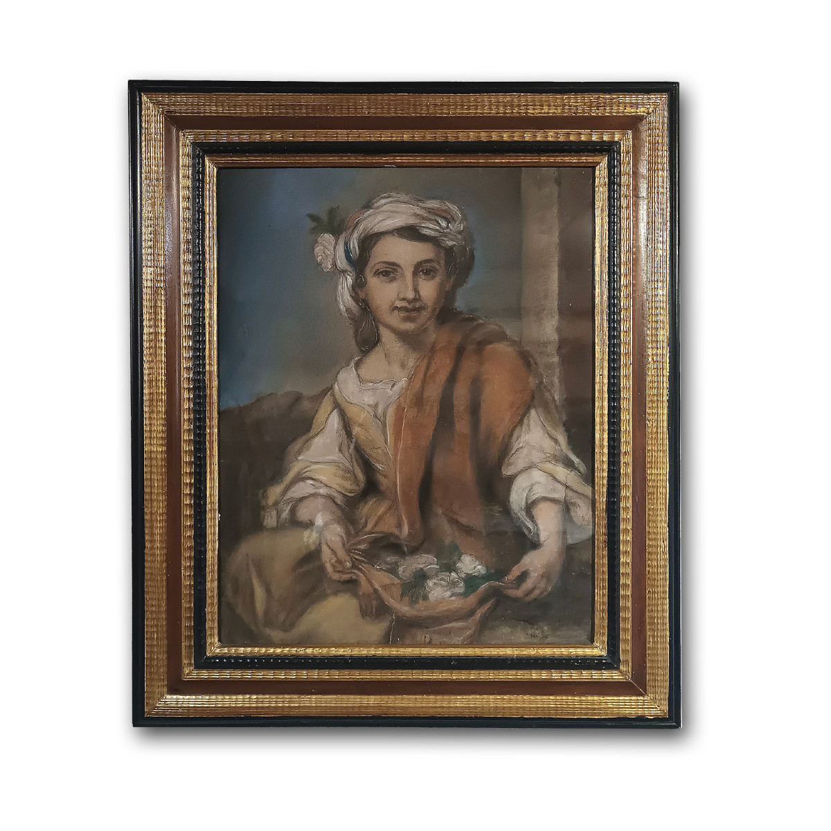 PEINTURE AU PASTEL AVEC ALLÉGORIE DU PRINTEMPS MILIEU DU 19ème SIÈCLE