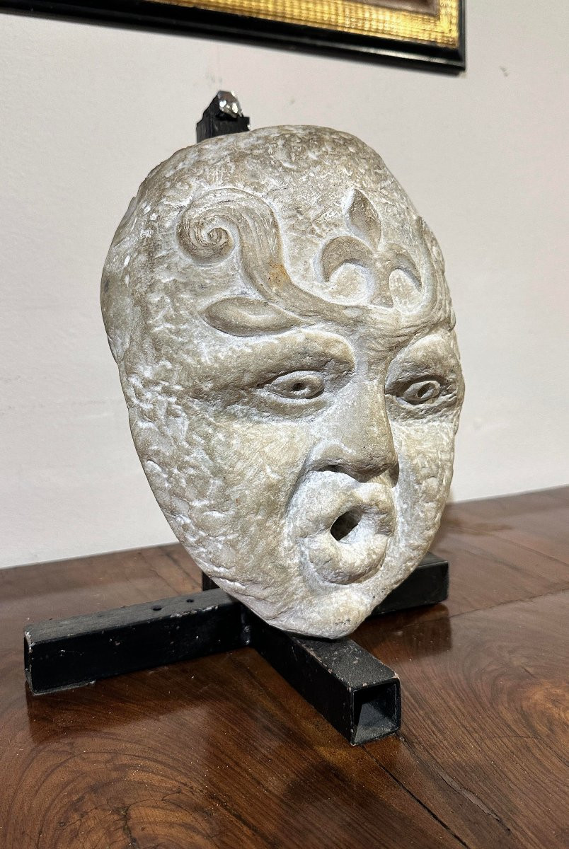 MASQUE DE FONTAINE SCULPTURE DU 16ème SIÈCLE-photo-3