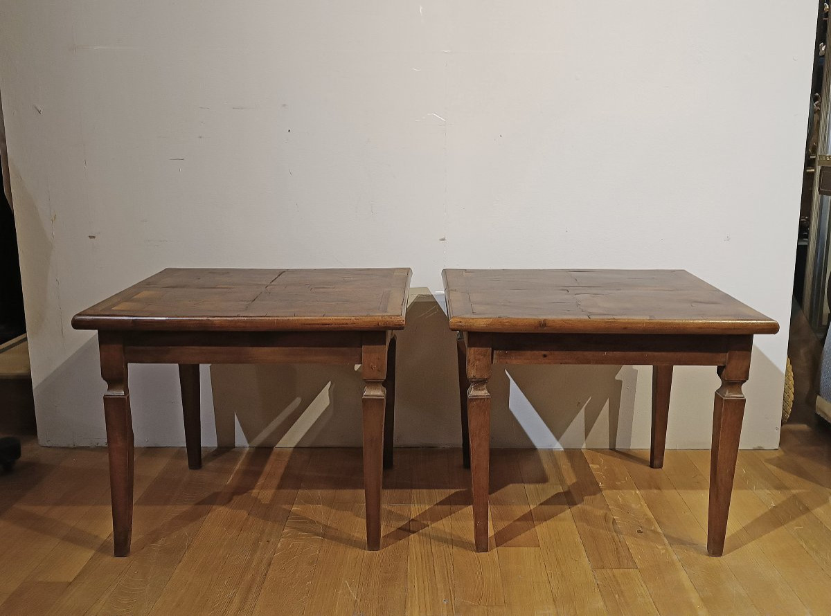 Late 18th Century Pair Of Neoclassical Coffee Tables-photo-2