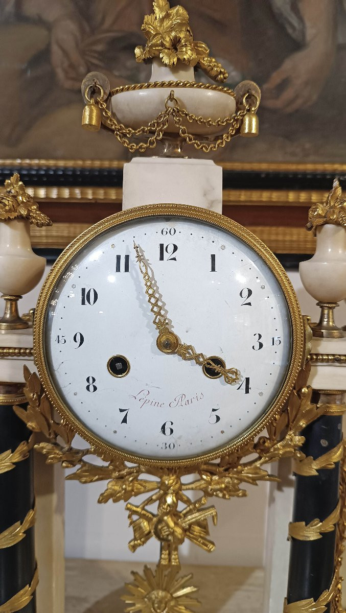 Late 18th Century Large Directoire Temple Clock-photo-2
