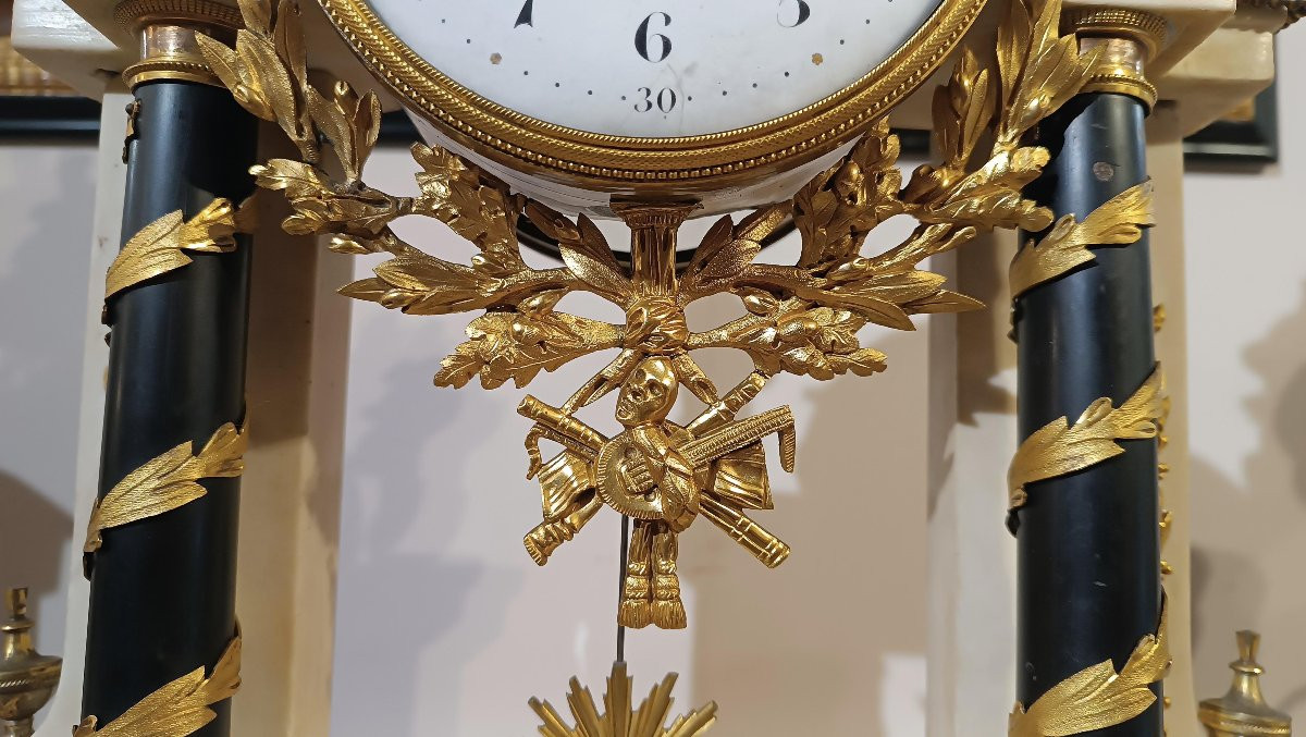 Late 18th Century Large Directoire Temple Clock-photo-3