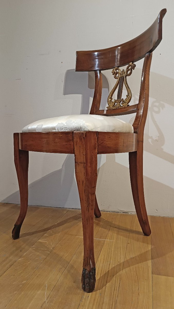 Early 19th Century Ten Empire Cherry Chairs-photo-2