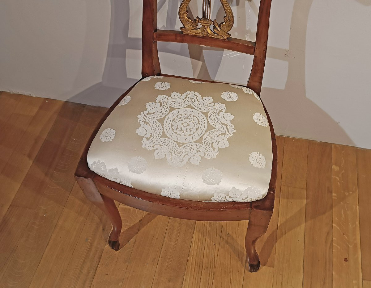 Early 19th Century Ten Empire Cherry Chairs-photo-3