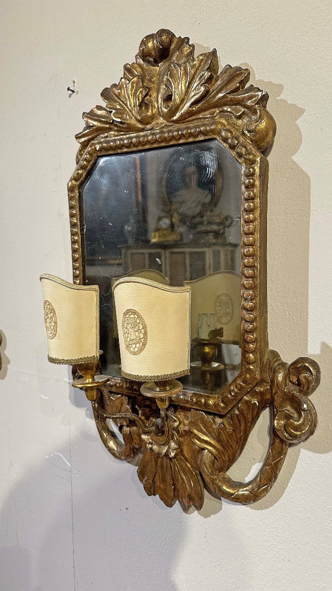 First Half Of The 19th Century Pair Of Charles X Gilded Mirrors  -photo-1