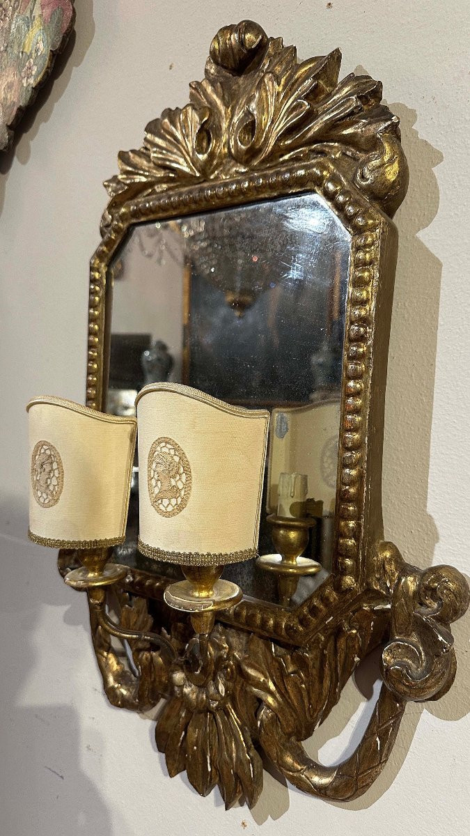 First Half Of The 19th Century Pair Of Charles X Gilded Mirrors  -photo-4
