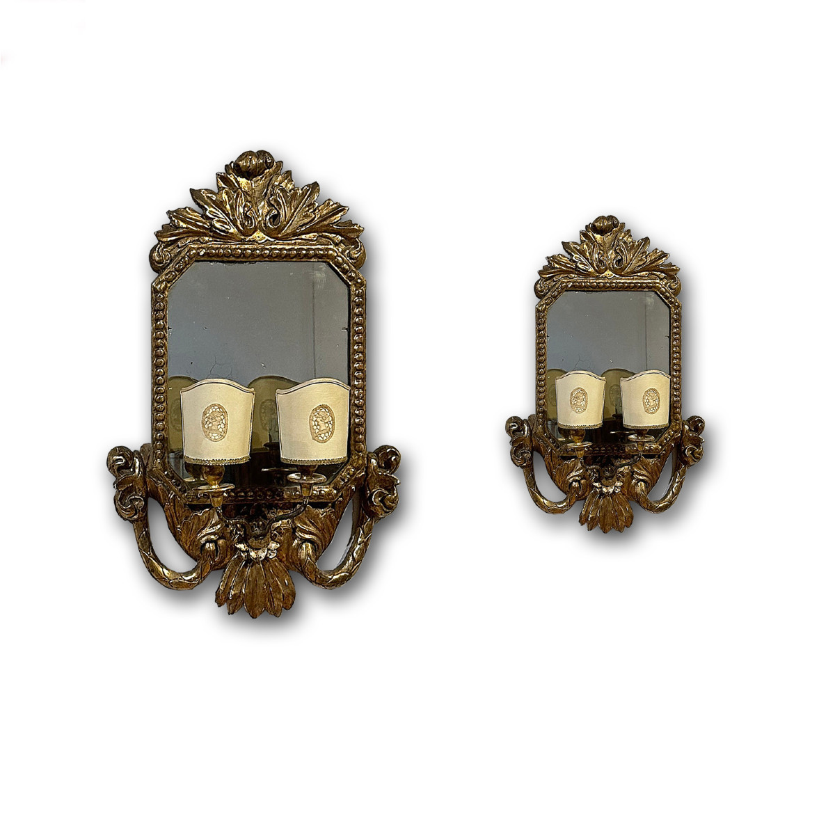 First Half Of The 19th Century Pair Of Charles X Gilded Mirrors  