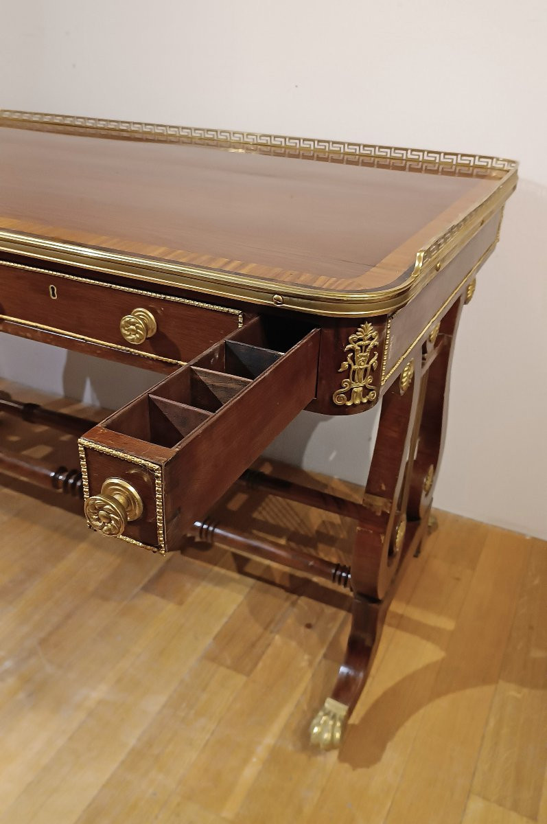 BUREAU PLAQUÉ NAPOLÉON III MILIEU DU 19ème SIÈCLE-photo-2
