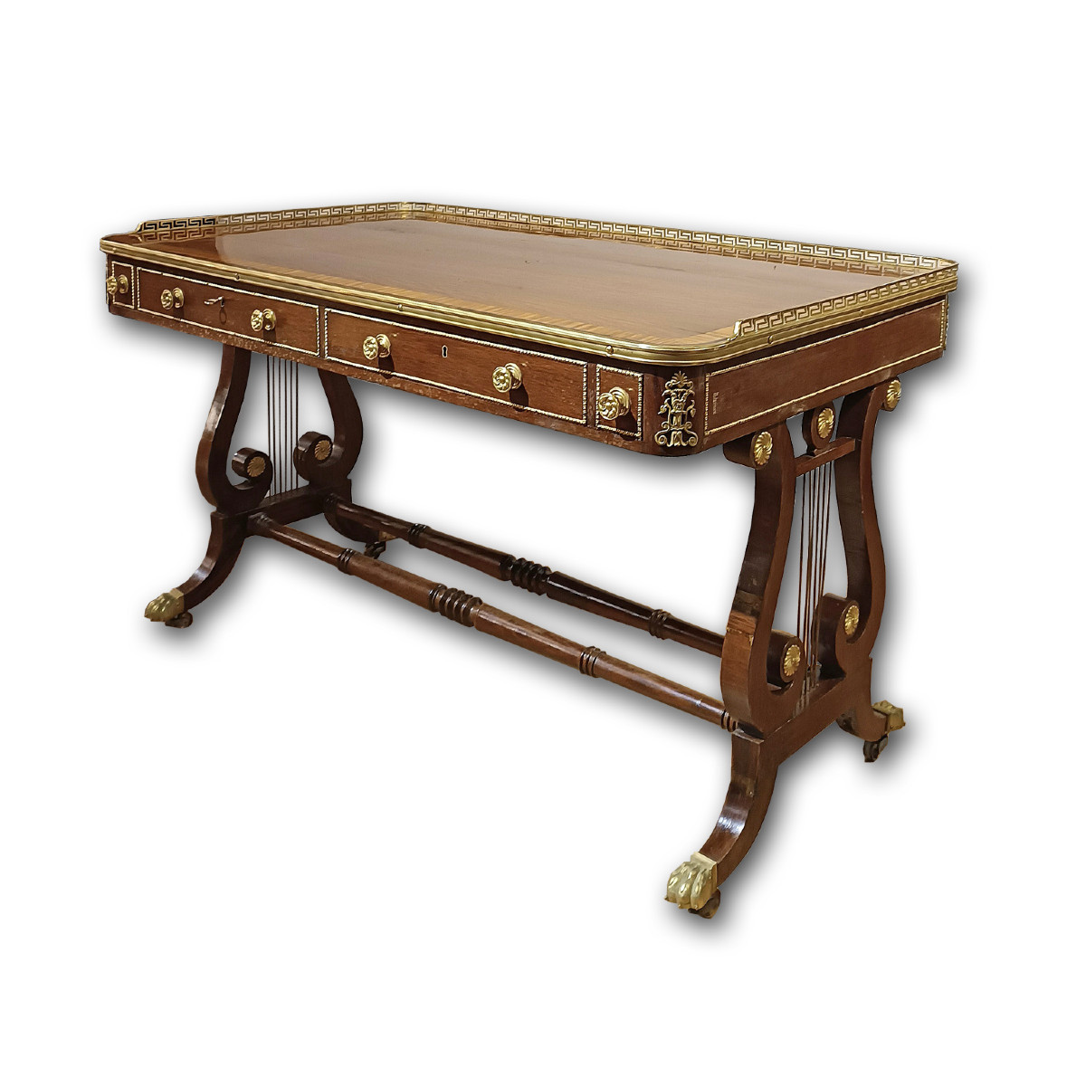 BUREAU PLAQUÉ NAPOLÉON III MILIEU DU 19ème SIÈCLE