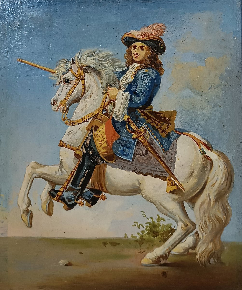 First Half Of The 19th Century Pair Of Paintings On Wood-photo-3