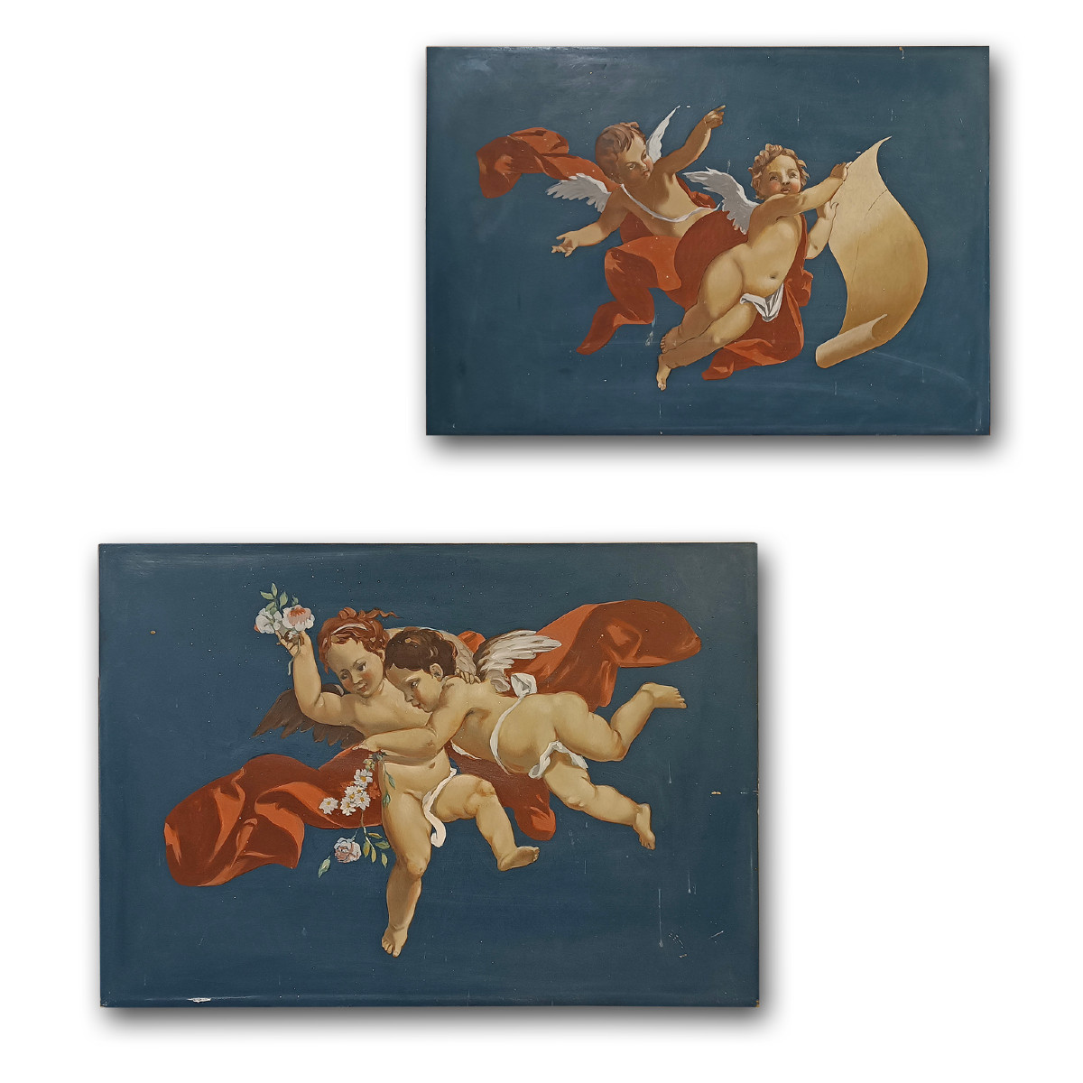 Mid-19th Century Pair Of Paintings On Brass