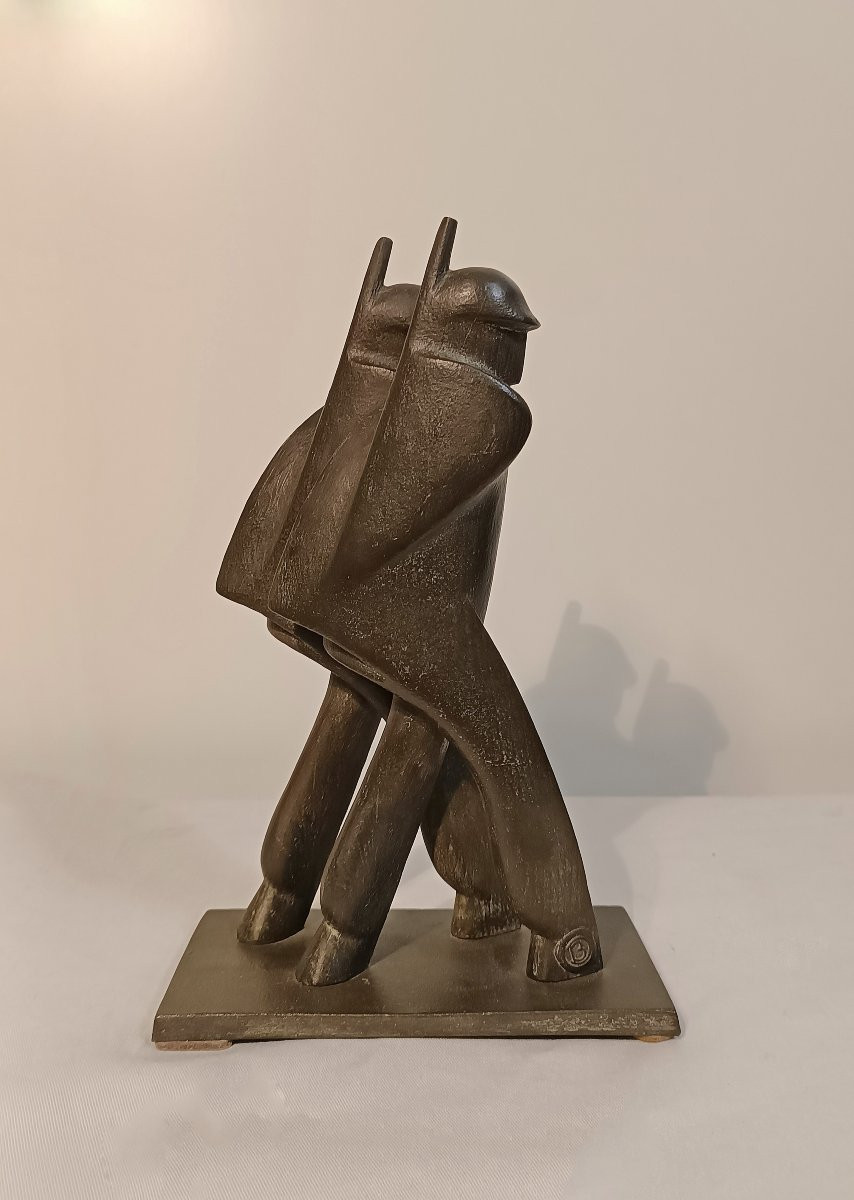 1930s "marching Soldiers" Sculpture By Di Bosso-photo-4