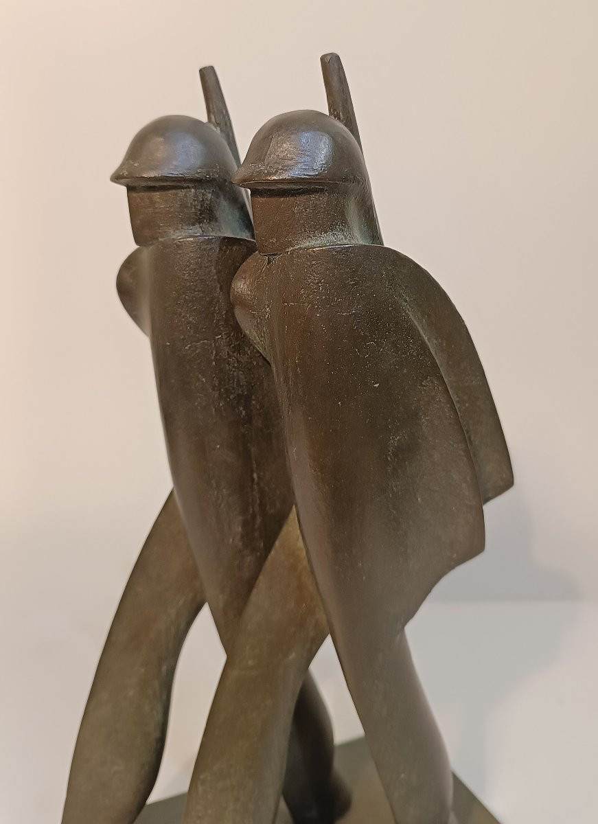 1930s "marching Soldiers" Sculpture By Di Bosso-photo-2