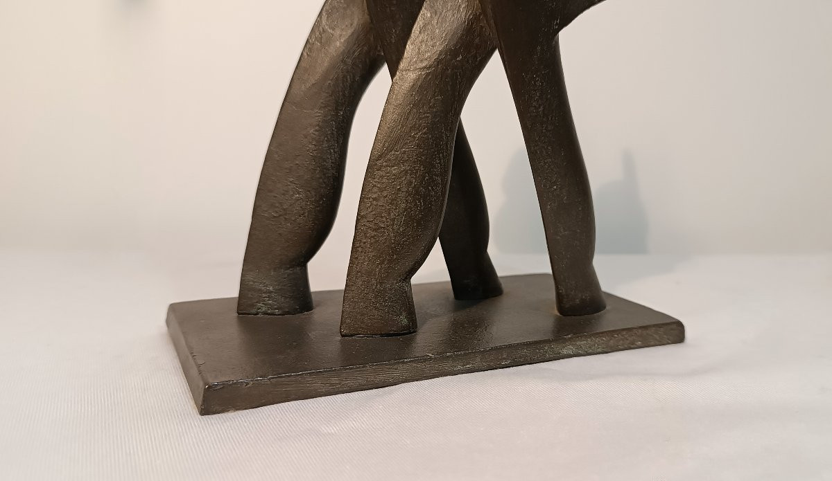 1930s "marching Soldiers" Sculpture By Di Bosso-photo-3