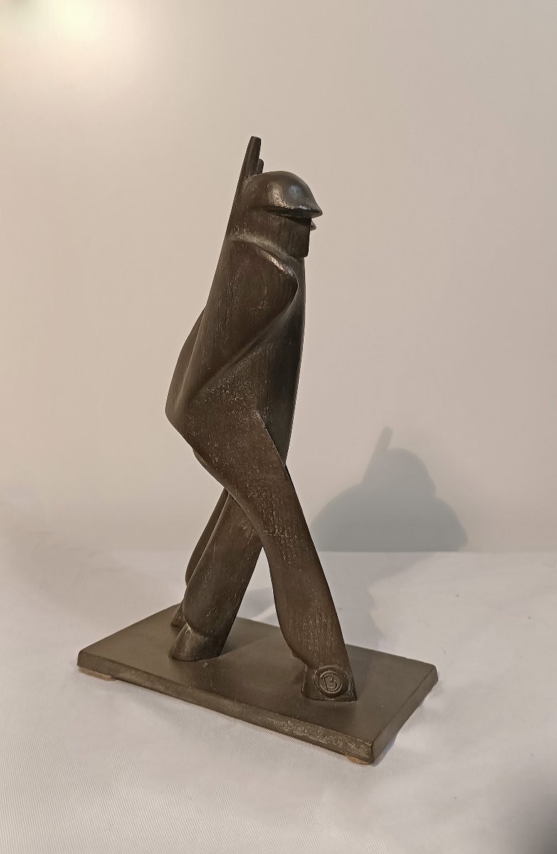 1930s "marching Soldiers" Sculpture By Di Bosso-photo-7