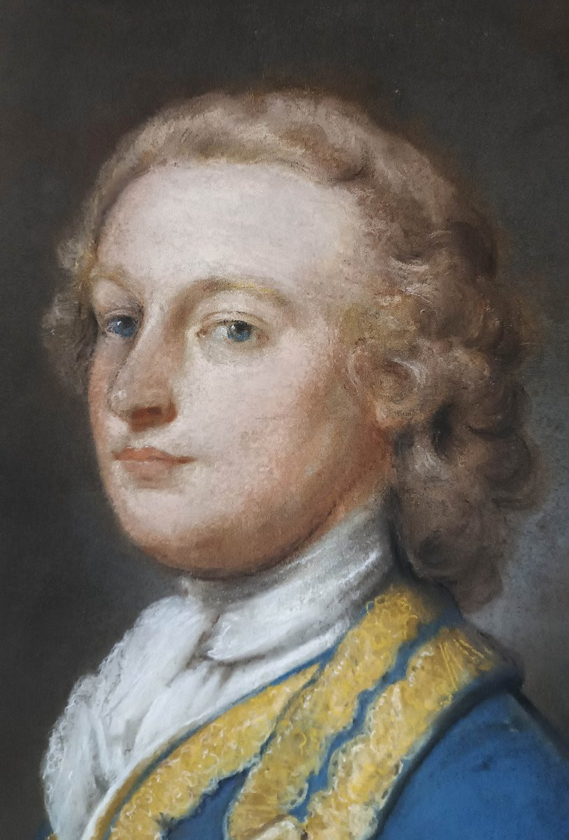 PORTRAIT AU PASTEL D'UN GENTLEMAN FIN DU 18ème SIÈCLE-photo-3