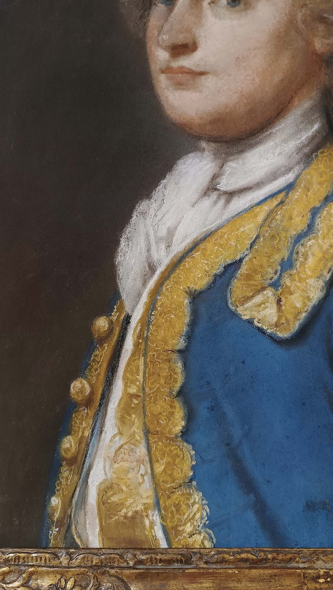 PORTRAIT AU PASTEL D'UN GENTLEMAN FIN DU 18ème SIÈCLE-photo-2