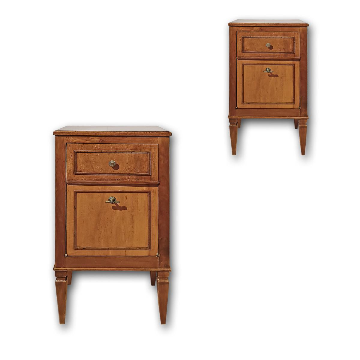 Late 18th Century Pair Of Louis XIV Walnut Bedside Tables