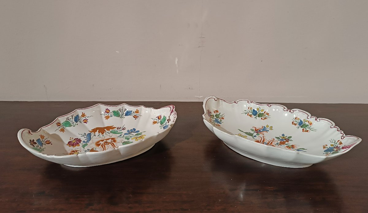  Second Half Of The 18th Century Pair Of Ginori Porcelain Trays-photo-3