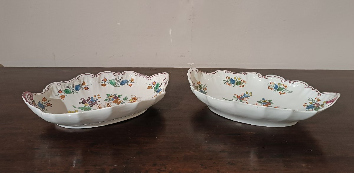  Second Half Of The 18th Century Pair Of Ginori Porcelain Trays-photo-4