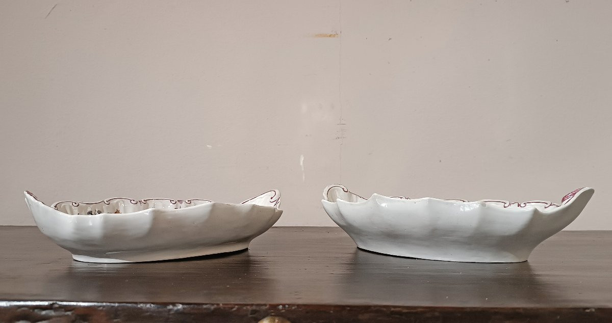  Second Half Of The 18th Century Pair Of Ginori Porcelain Trays-photo-5