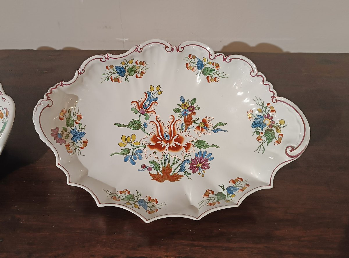  Second Half Of The 18th Century Pair Of Ginori Porcelain Trays-photo-8