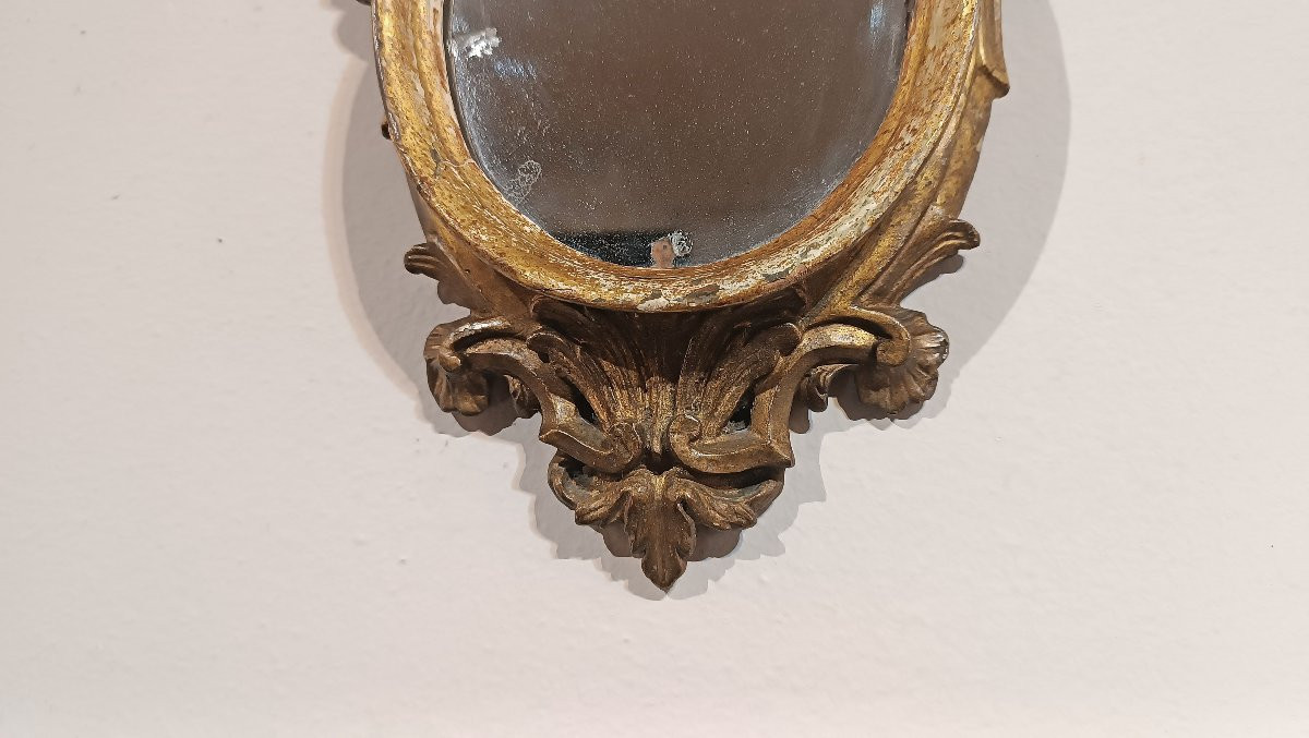 PAIRE DE PETITS MIROIRS LOUIS XV MILIEU DU 18ème SIÈCLE-photo-3