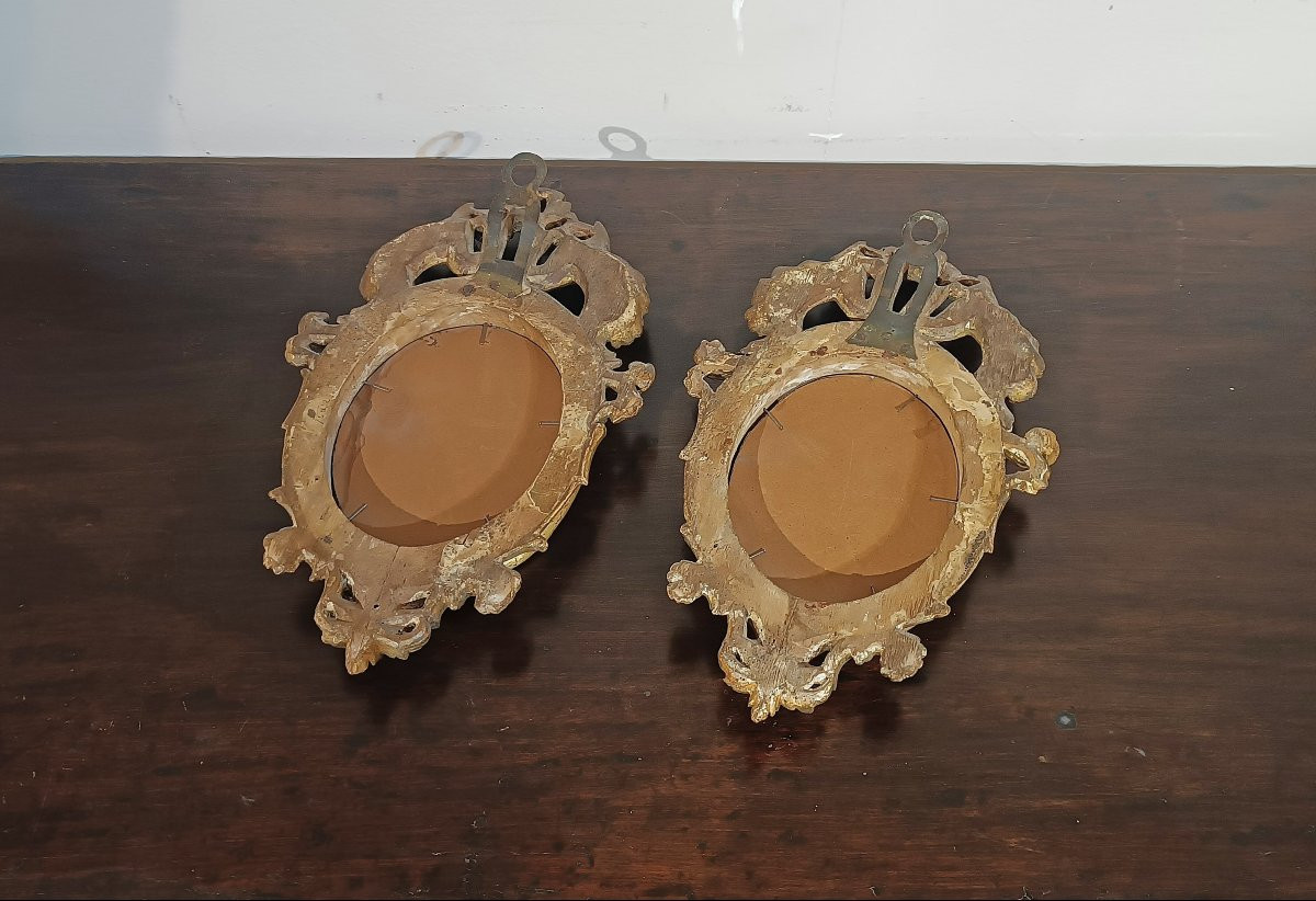 PAIRE DE PETITS MIROIRS LOUIS XV MILIEU DU 18ème SIÈCLE-photo-6
