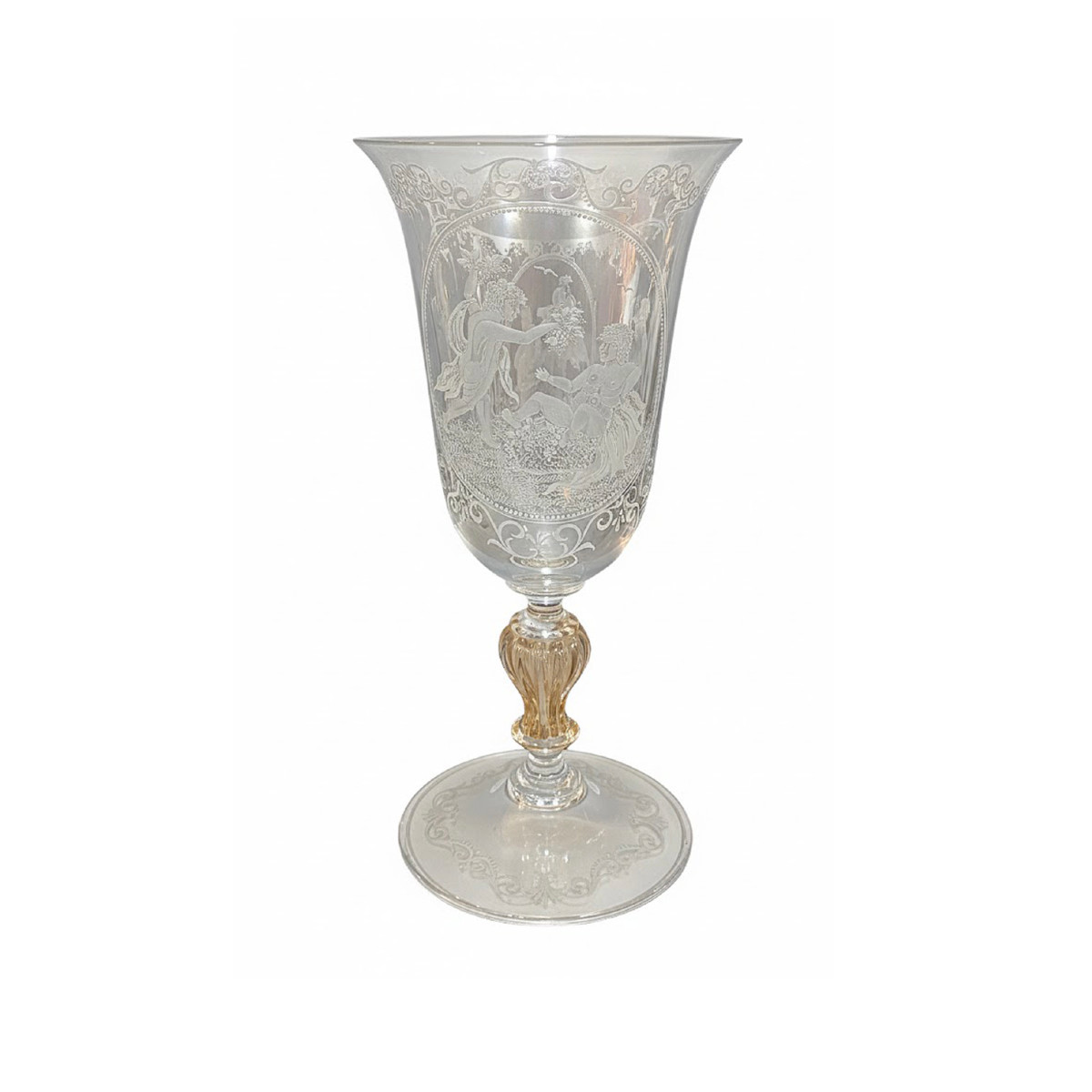 Late 18th-early 19th Century Engraved Murano Glass Vase