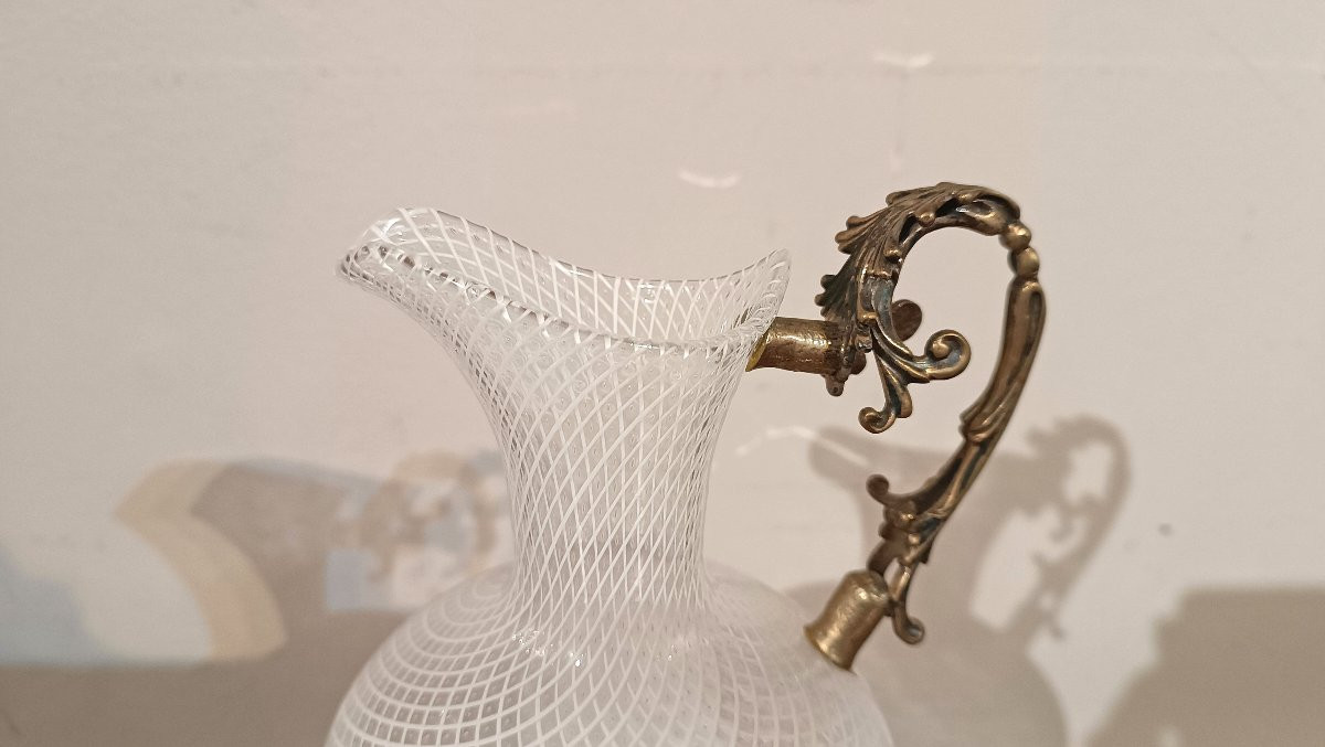 18th Century Venetian Glass And Silver Jug-photo-4