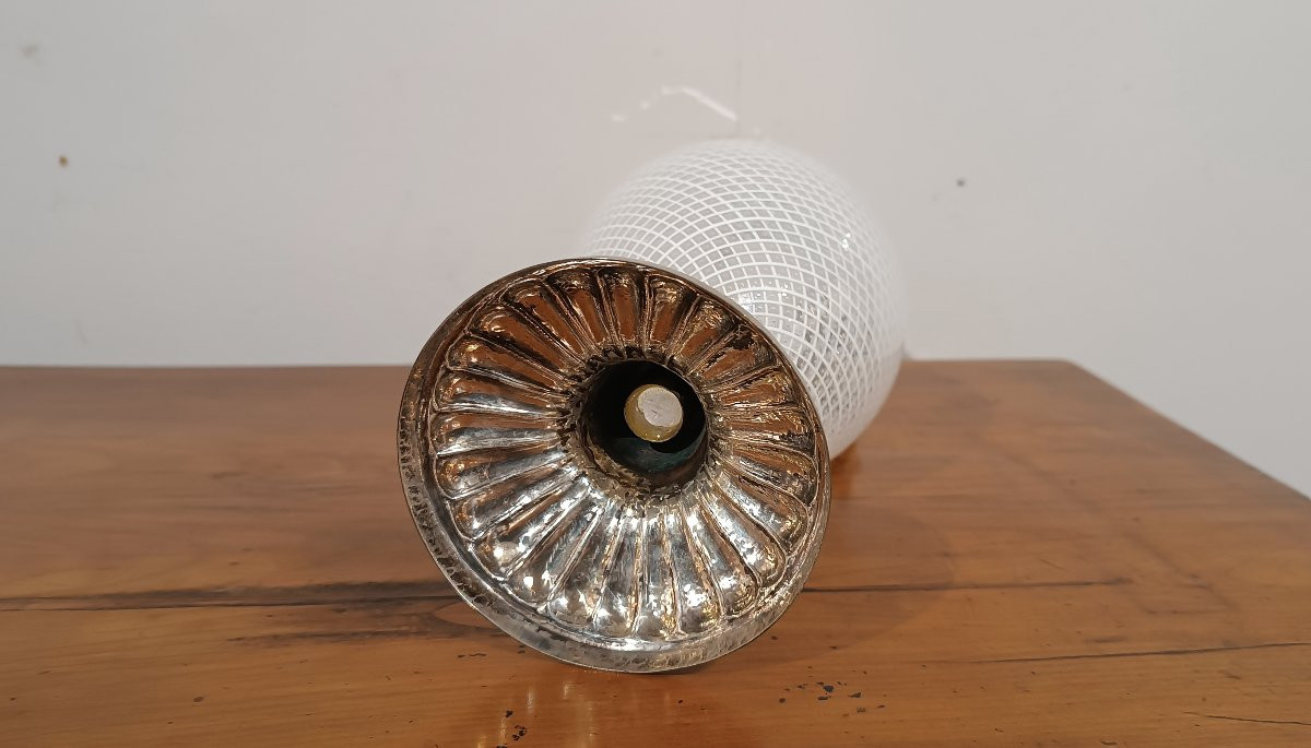 18th Century Venetian Glass And Silver Jug-photo-6