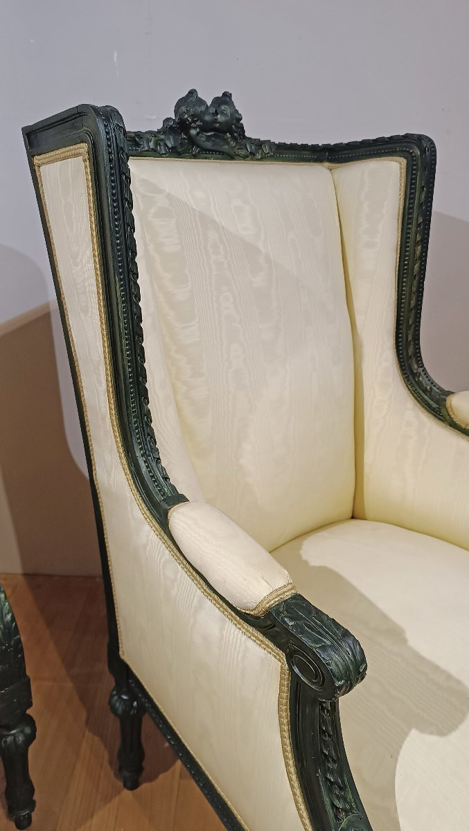 Early 19th Century Pair Of Bergère Armchairs-photo-2