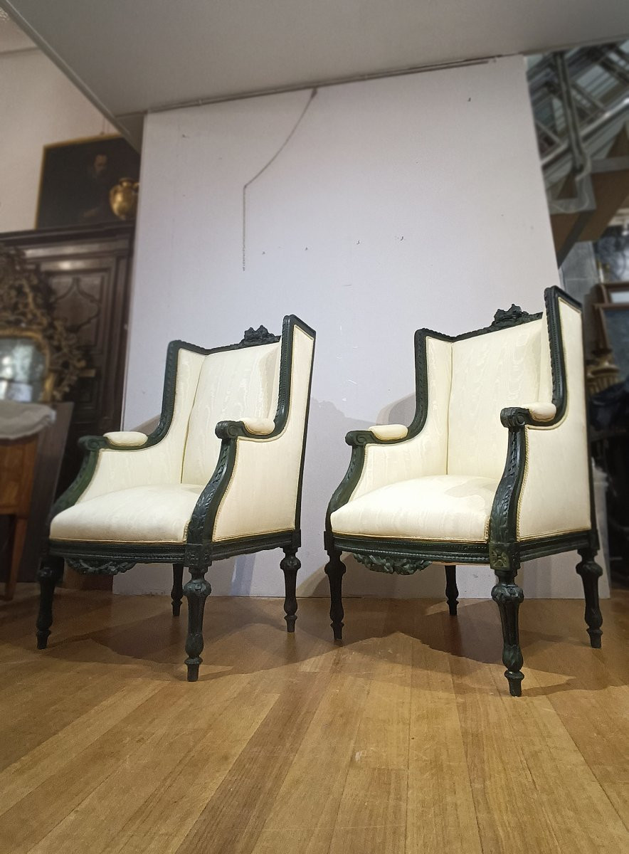 Early 19th Century Pair Of Bergère Armchairs-photo-7