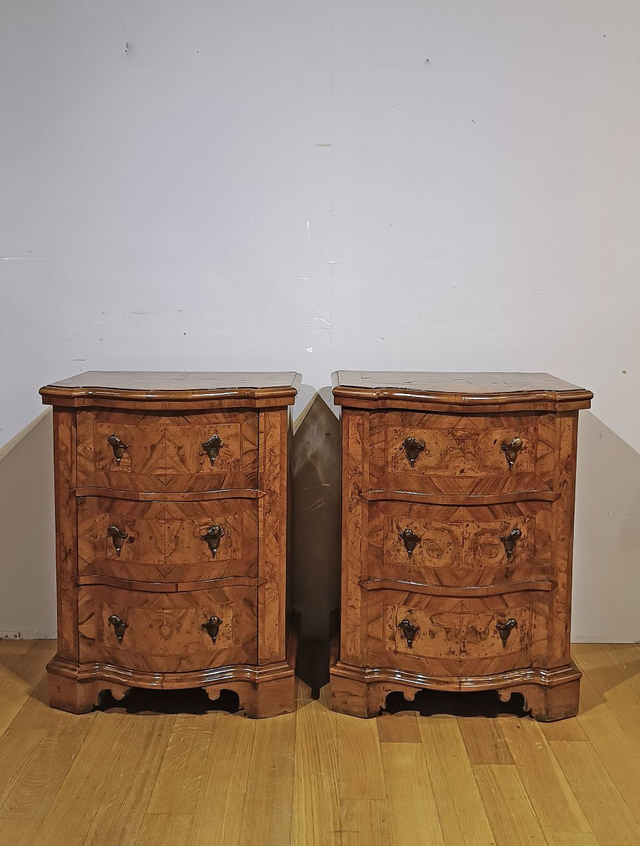 First Half Of The 18th Century Pair Of Louis XIV Slab Bedside Tables-photo-7