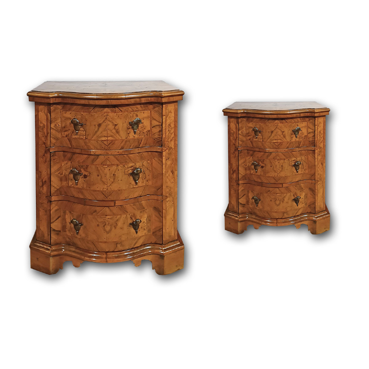 First Half Of The 18th Century Pair Of Louis XIV Slab Bedside Tables