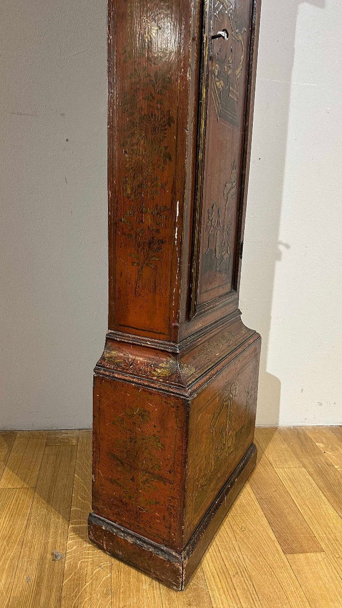 PENDULE À TOUR EN LAQUE VÉNITE MILIEU DU 18ème SIÈCLE-photo-4