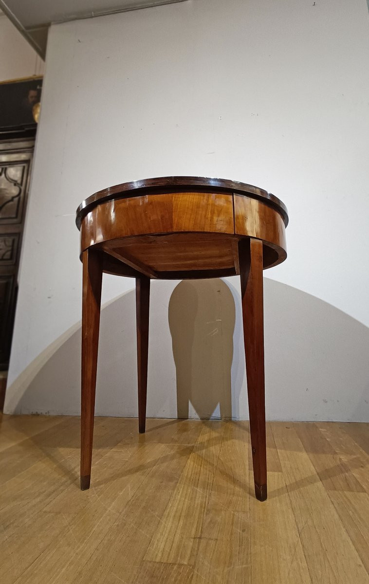 Second Half Of The 18th Century Louis XVI Cherry Round Coffee Table-photo-4