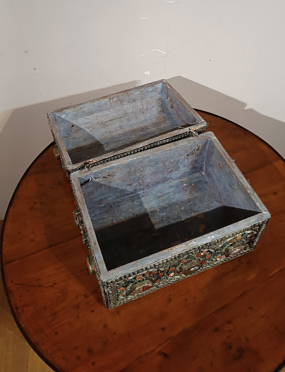 19th Century Jewelry Box With Stones-photo-5